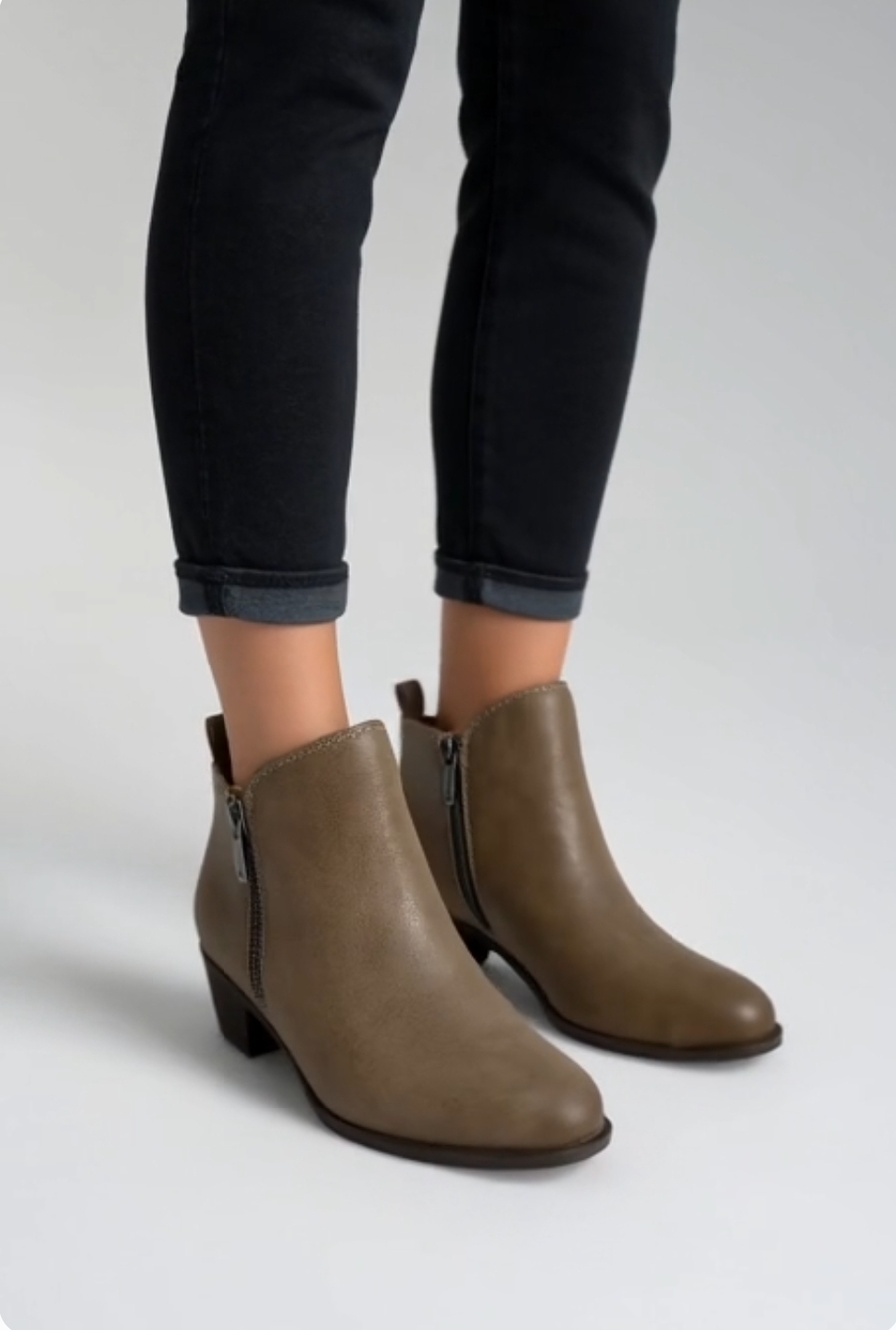 Lucky Brand Women's Basel Leather Ankle Booties 5.5 (EU 36) Tan Toffee NIB